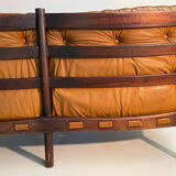 2 seat sofa in tanned leather by Arne Norell for Coja
