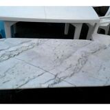 Bistro table with white marble top