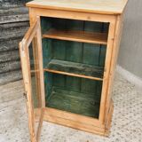 Antique farmhouse display cabinet made of pine wood