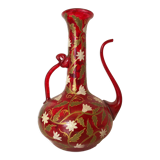 Carafe blown glass enamelled paint