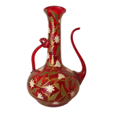 Carafe blown glass enamelled paint