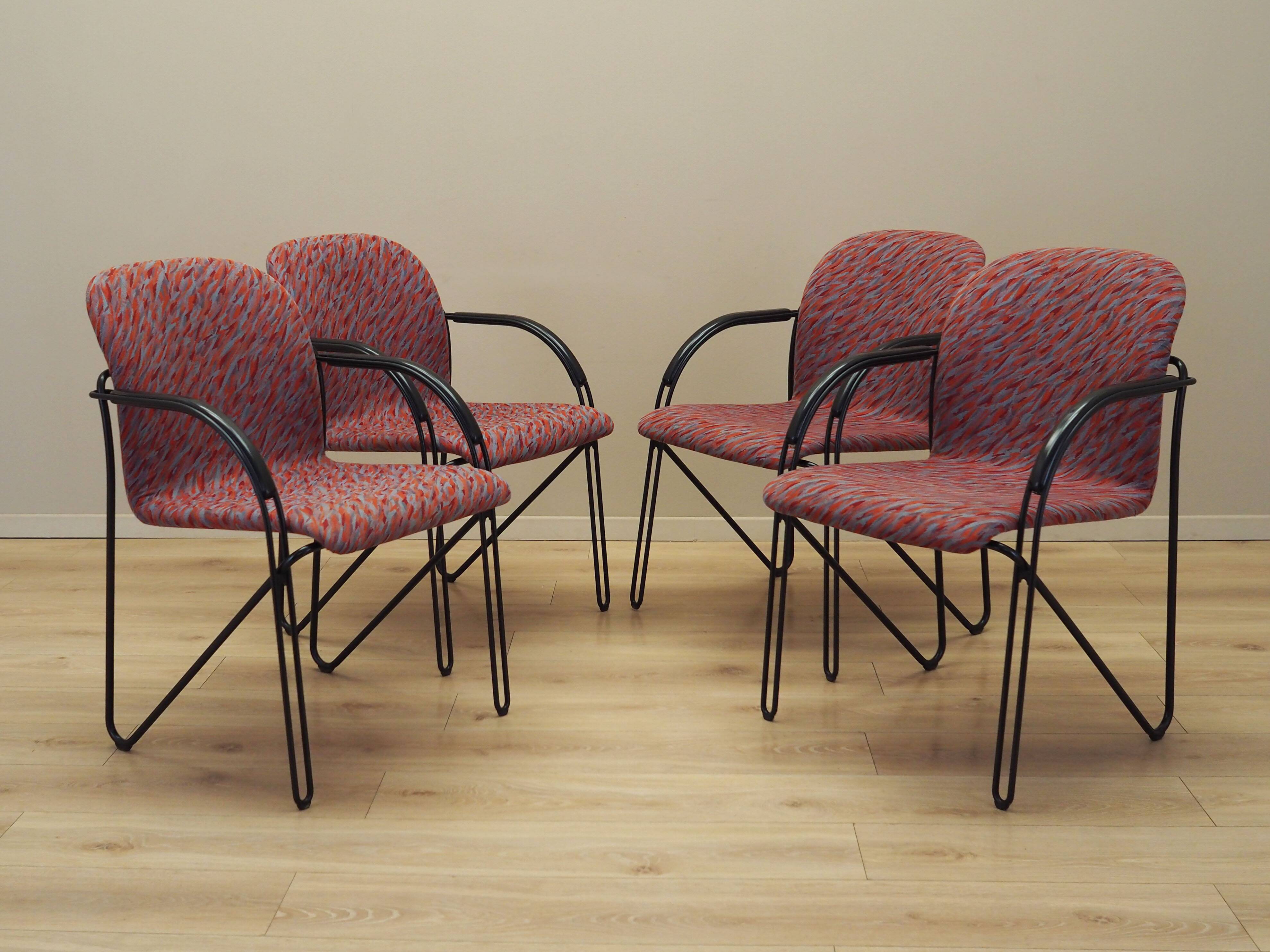 Set of four chairs, Italian design, 1980s, production: Italy
