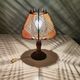 Vintage wooden bedside table lamp 1960