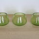 Set de 3 bougeoirs en verre bullé de Biot, verts