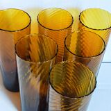 Lot de six verres en verre soufflé