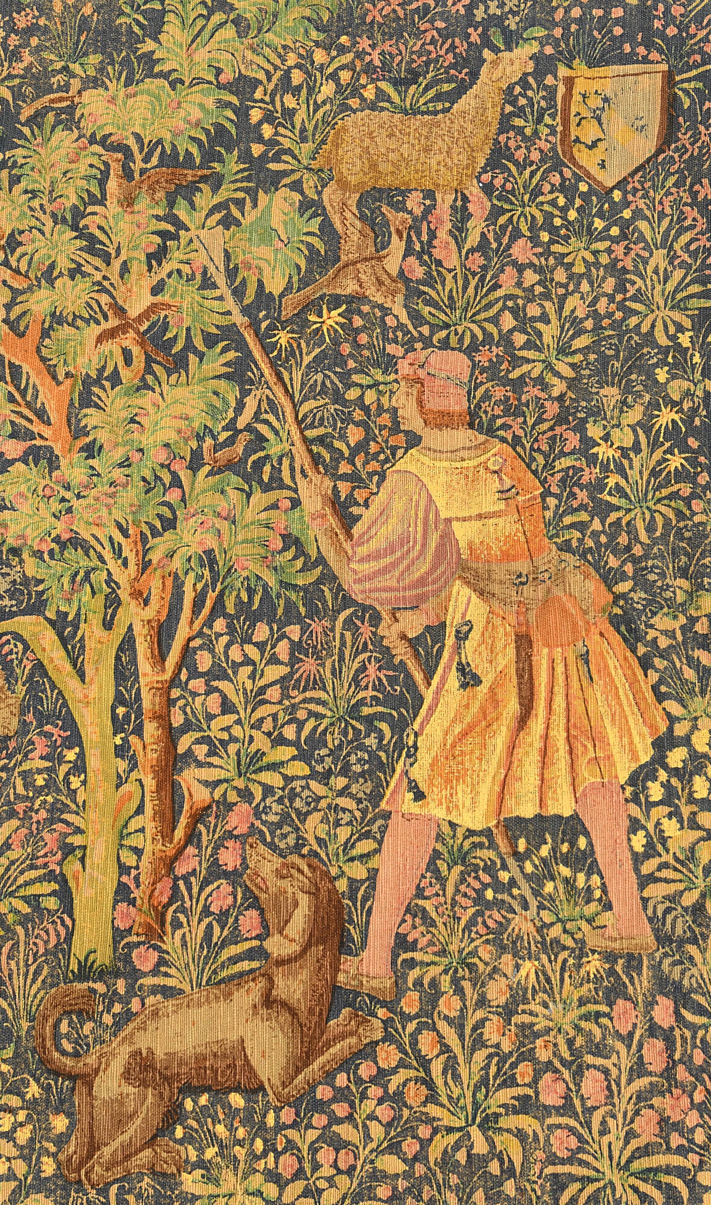 Tapisserie au point d'halluin atelier Jules Pansu de style médiéval
