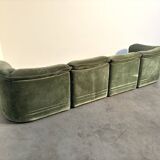 70s element sofa in green velvet