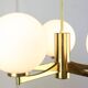 Mid-century Modern Italian Brass and Opaline Chandelier, 1960s