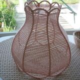 Abat-jour tressé en coton rosé