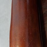 English style sheepskin leather wingback chair in a cognac color
