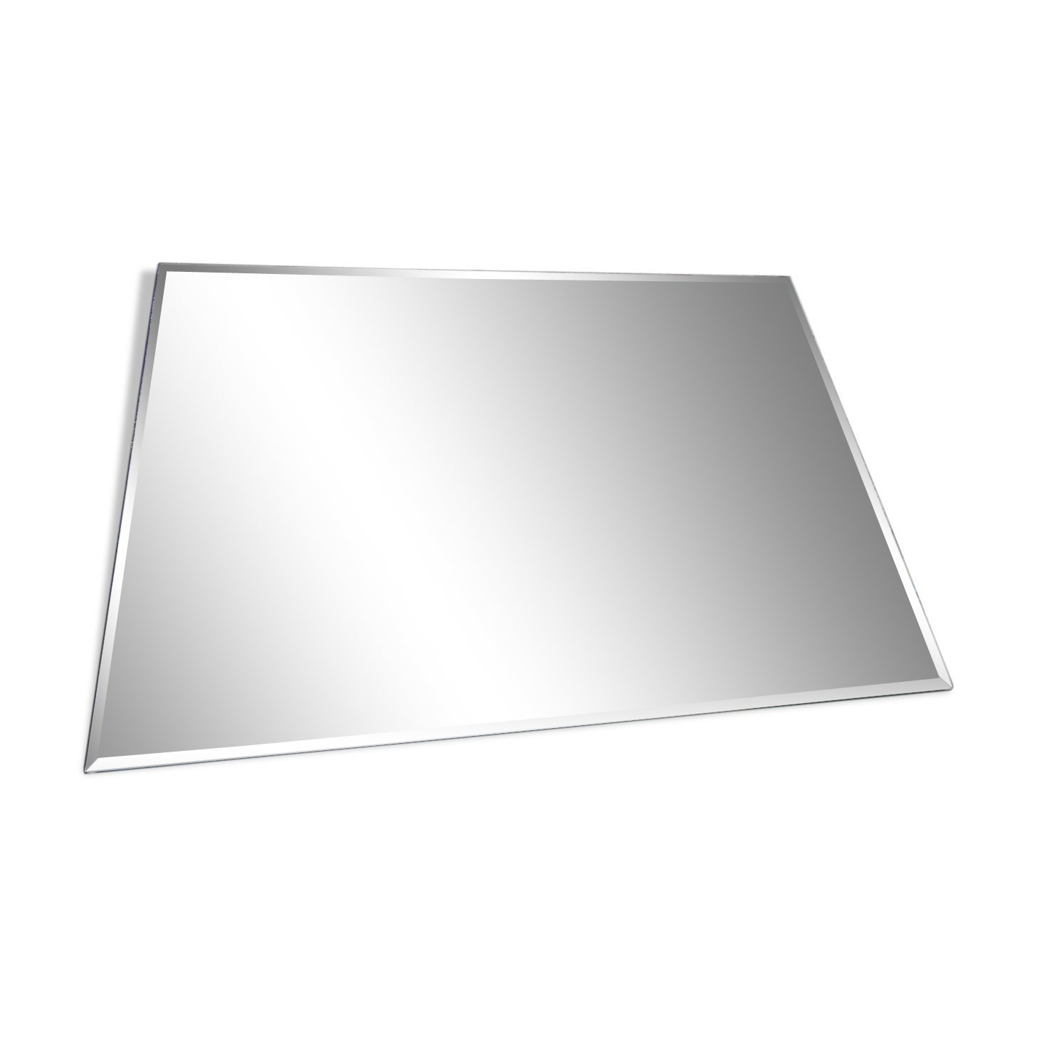Old rectangular bevelled mirror 54 x 39 cm
