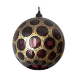 Space age vintage purple and gold large disco ceiling lamp