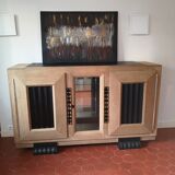 Enfilade 3 portes chêne sablé et chêne noirci année 40