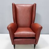 Skai Wingback Armchair Attr. to Mod. 512 attr. to Gio Ponti Produced by ISA