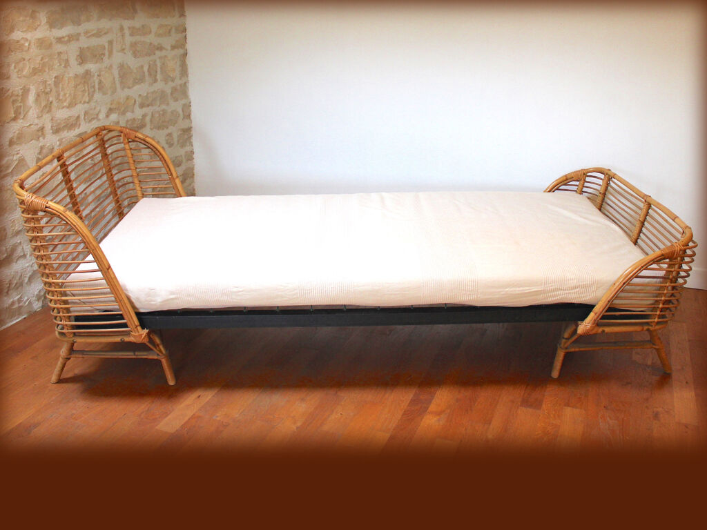 Lit en rotin 90 x 200 cm