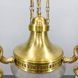 Art Noveau Brass Chandelier, Restored, Germany, 1920's