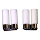 Pair of Modernist wall lights in chrome and double opaline metal, France, Mid-century.