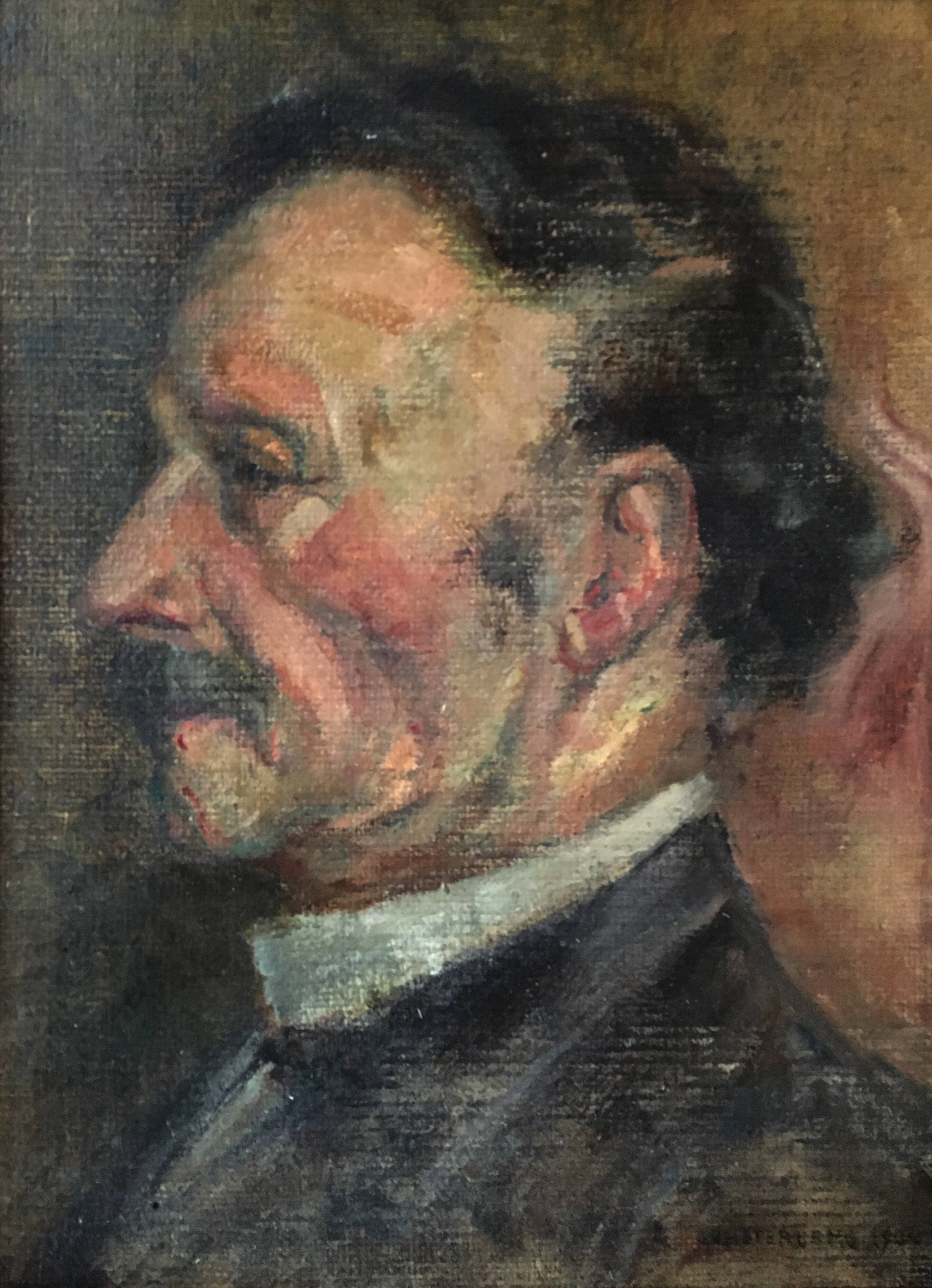 Painting "Impressionist Portrait" by Adrian Oscar Scheiterberg (1864-1910)