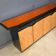 Vintage lacquer and burl wood credenza, 1980s