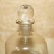 Pair of antique pinched decanters circa 1900 for serving whisky, bourbon, vodka, gin.