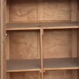 Renovated antique wardrobe in raw wood and caning.