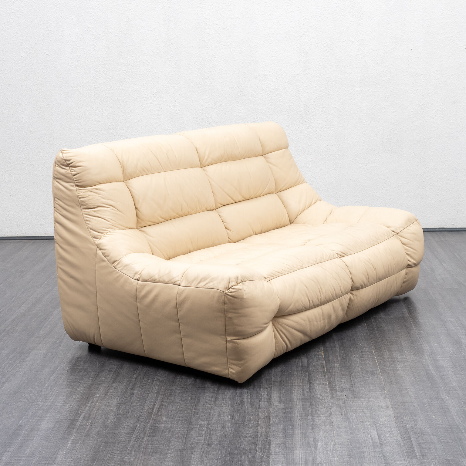 Two-seater sofa, vintage, leather, Musterring edition Germany