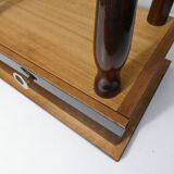 bedside table in lacquered wood and brass