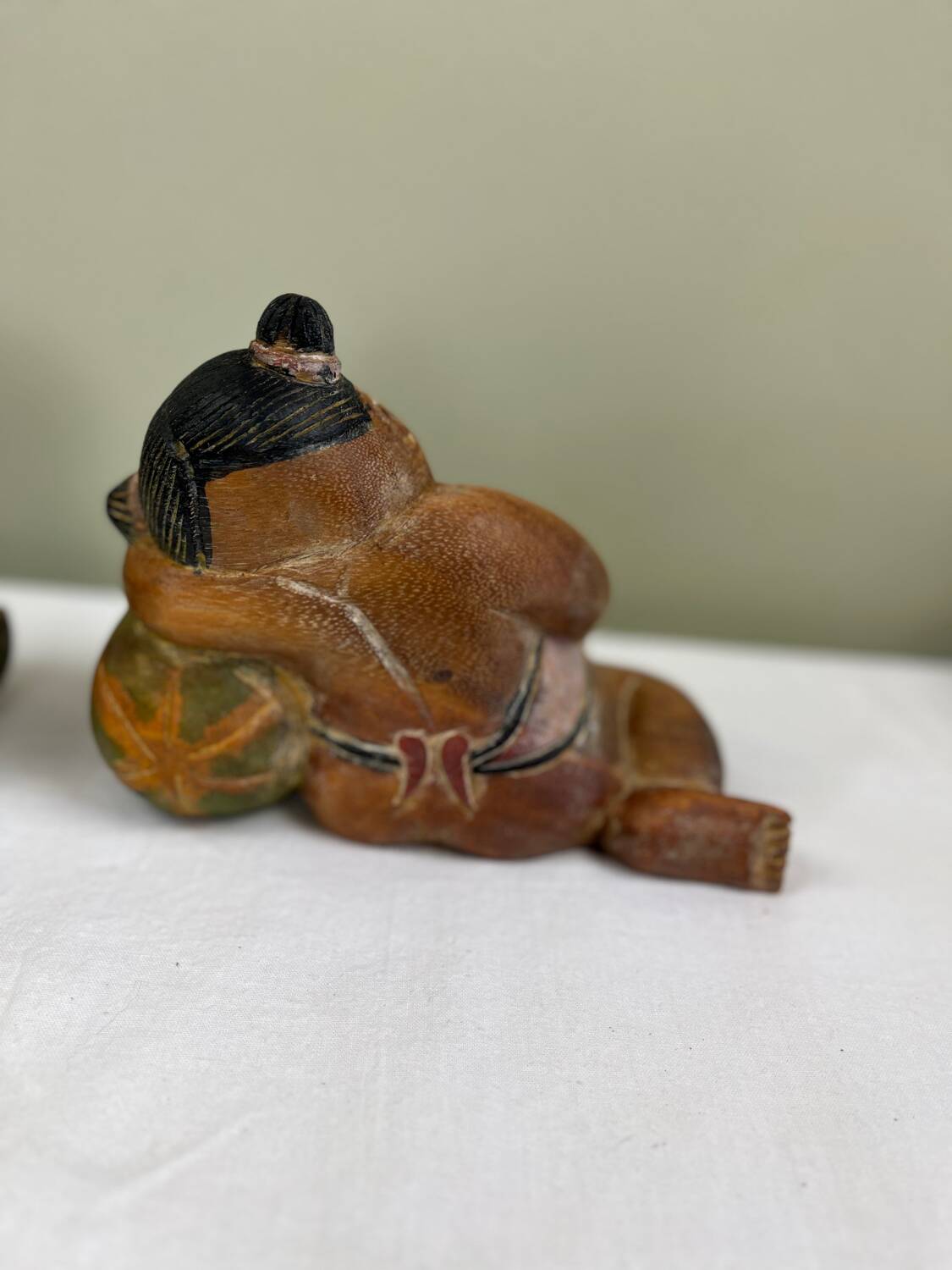 Carved wooden bookends