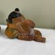 Carved wooden bookends