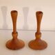 Pair of vintage teak candle holders 1960