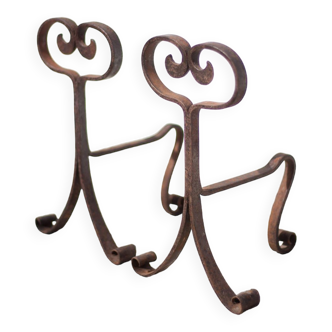 Wrought iron fireplace andirons