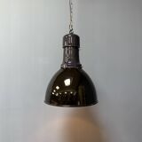 Large black enamel Bauhaus factory lamp
