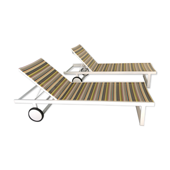 Paire de chaises longues en aluminium peint Allux par Mamagreen