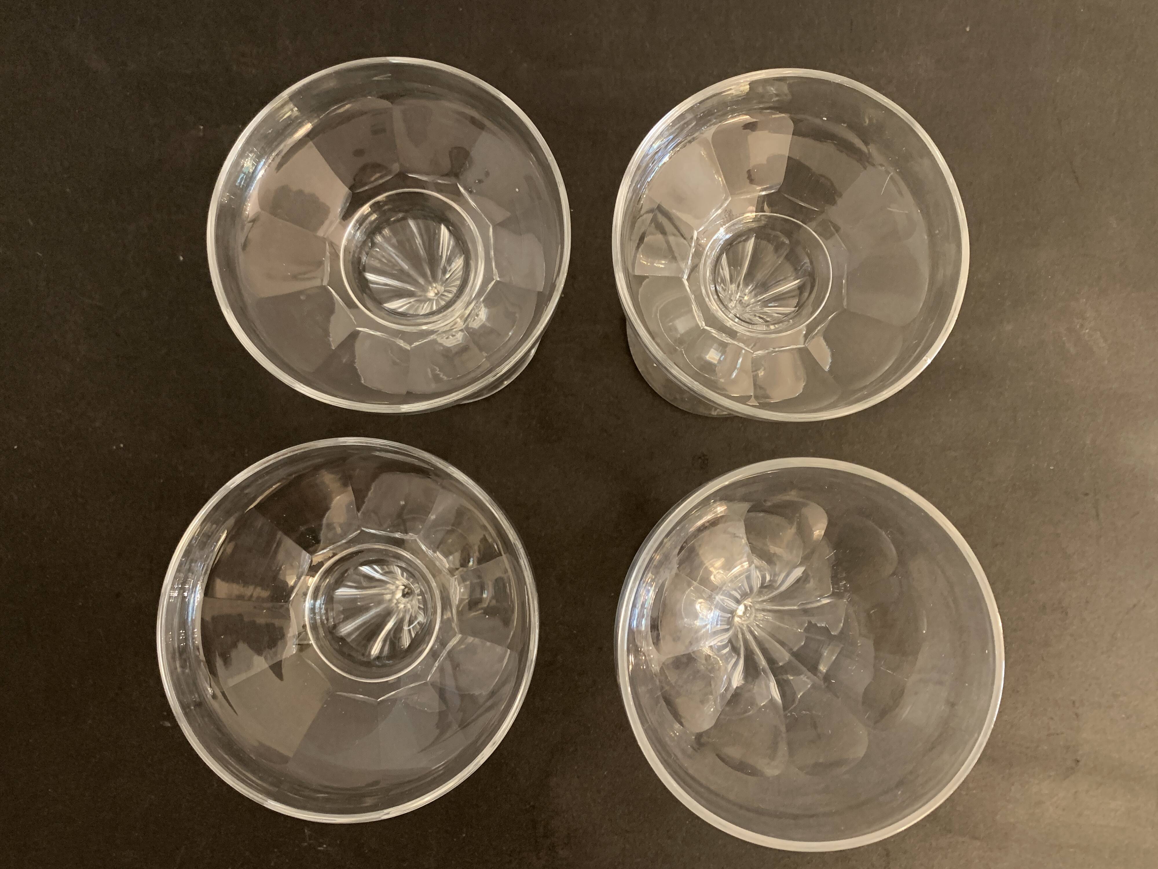 4 coupes champenoises en cristal Baccarat