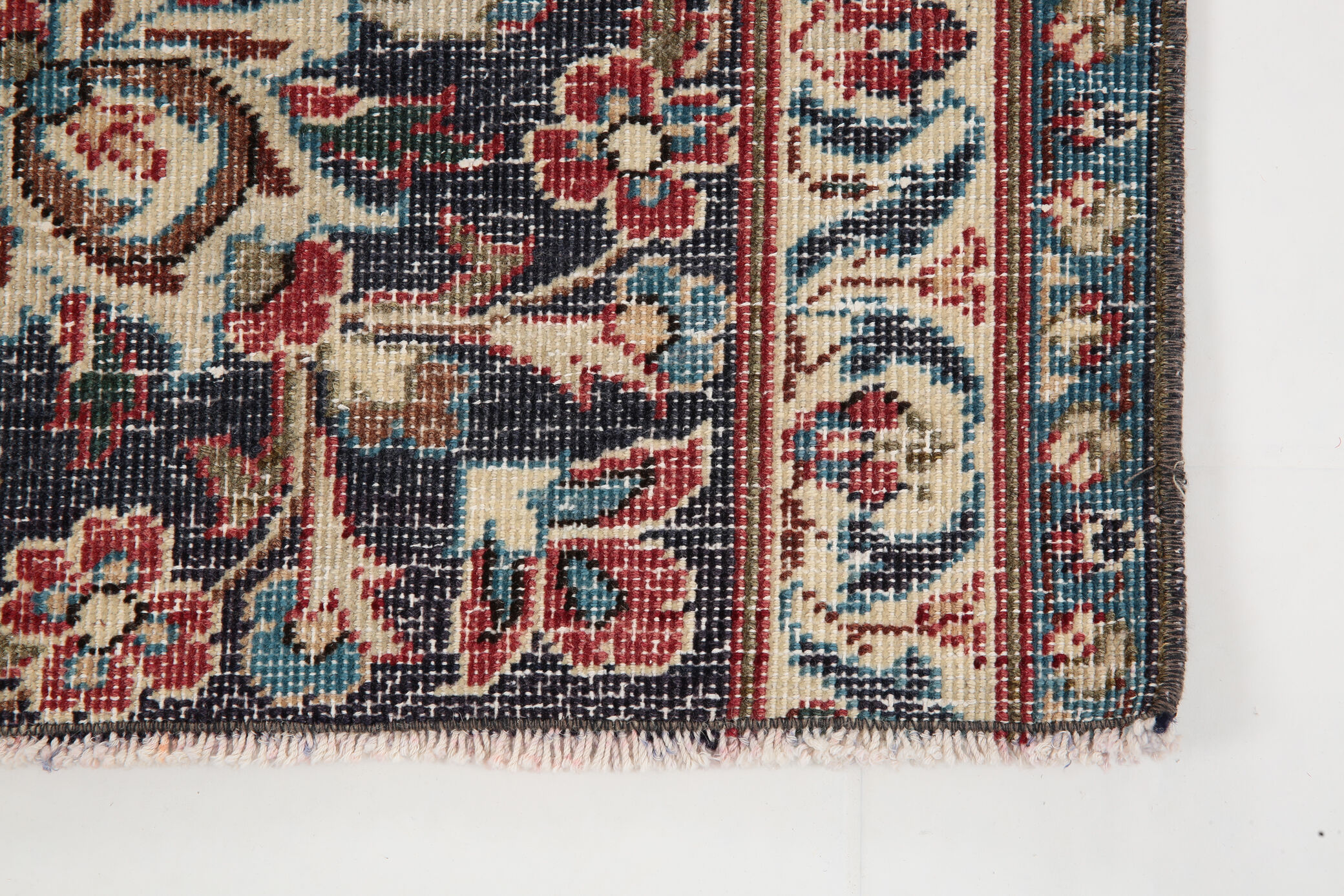 3x12 Persian Navy Blue Runner Rug, 80x378Cm