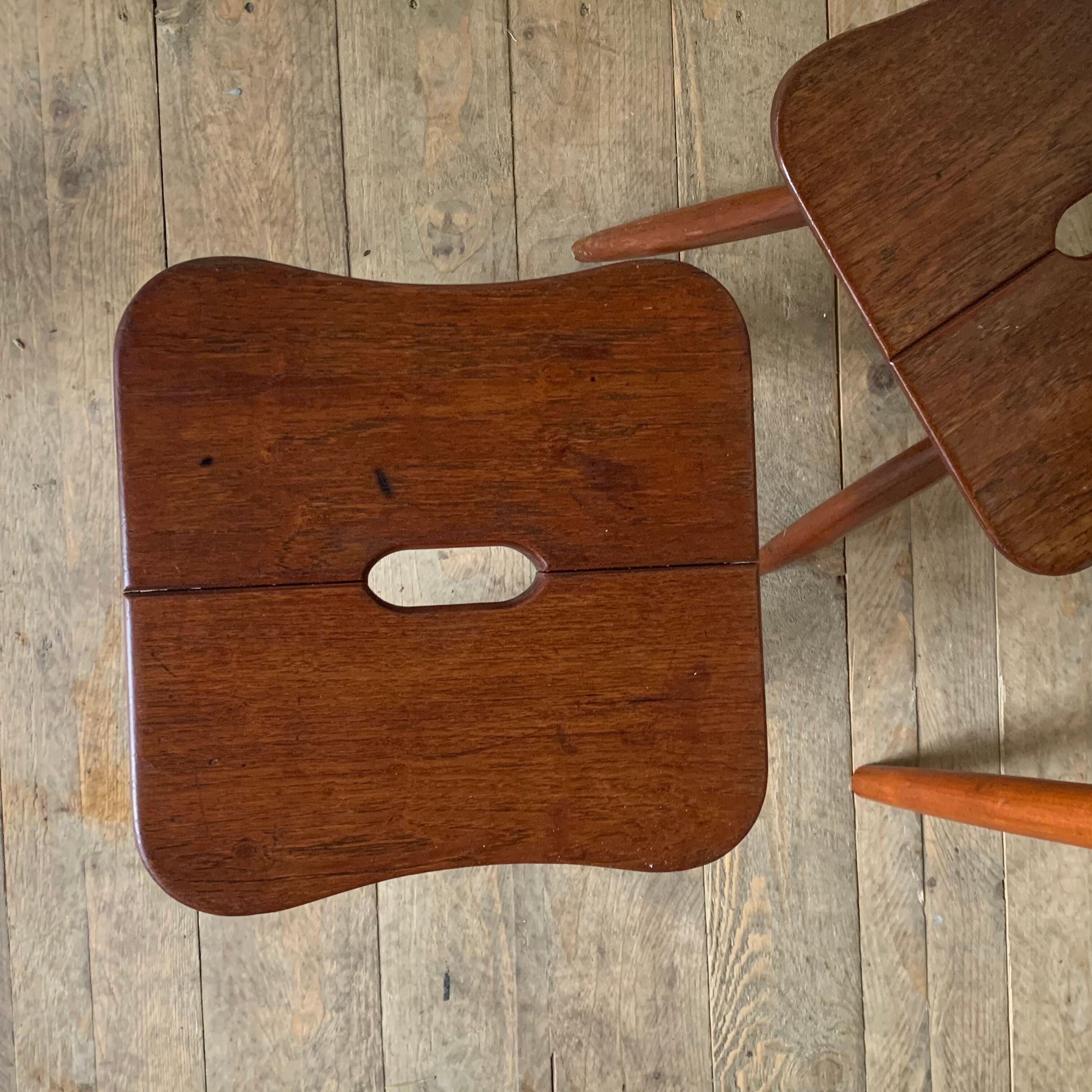 Ercol vintage solid teak stool