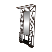 Exceptional and imposing hall wardrobe in hammered wrought iron.