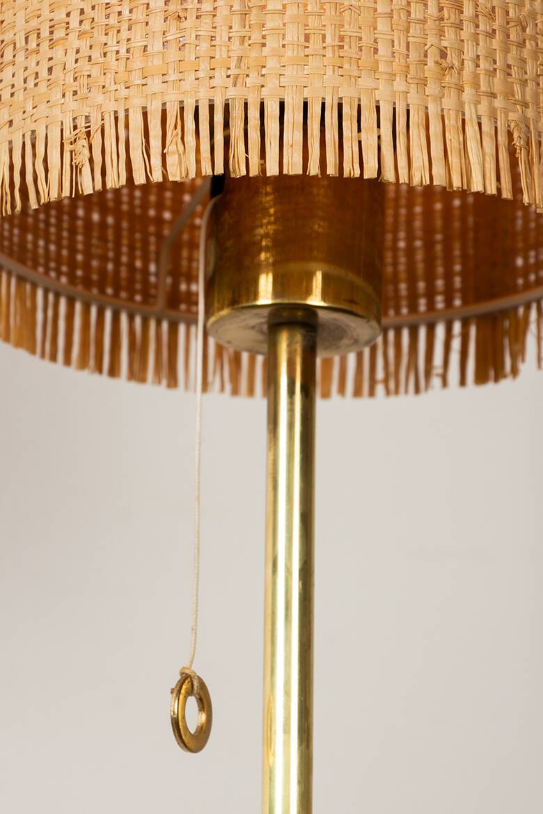 Swedish brass floor lamp, cast iron base, model G 019 by Bergboms 1960