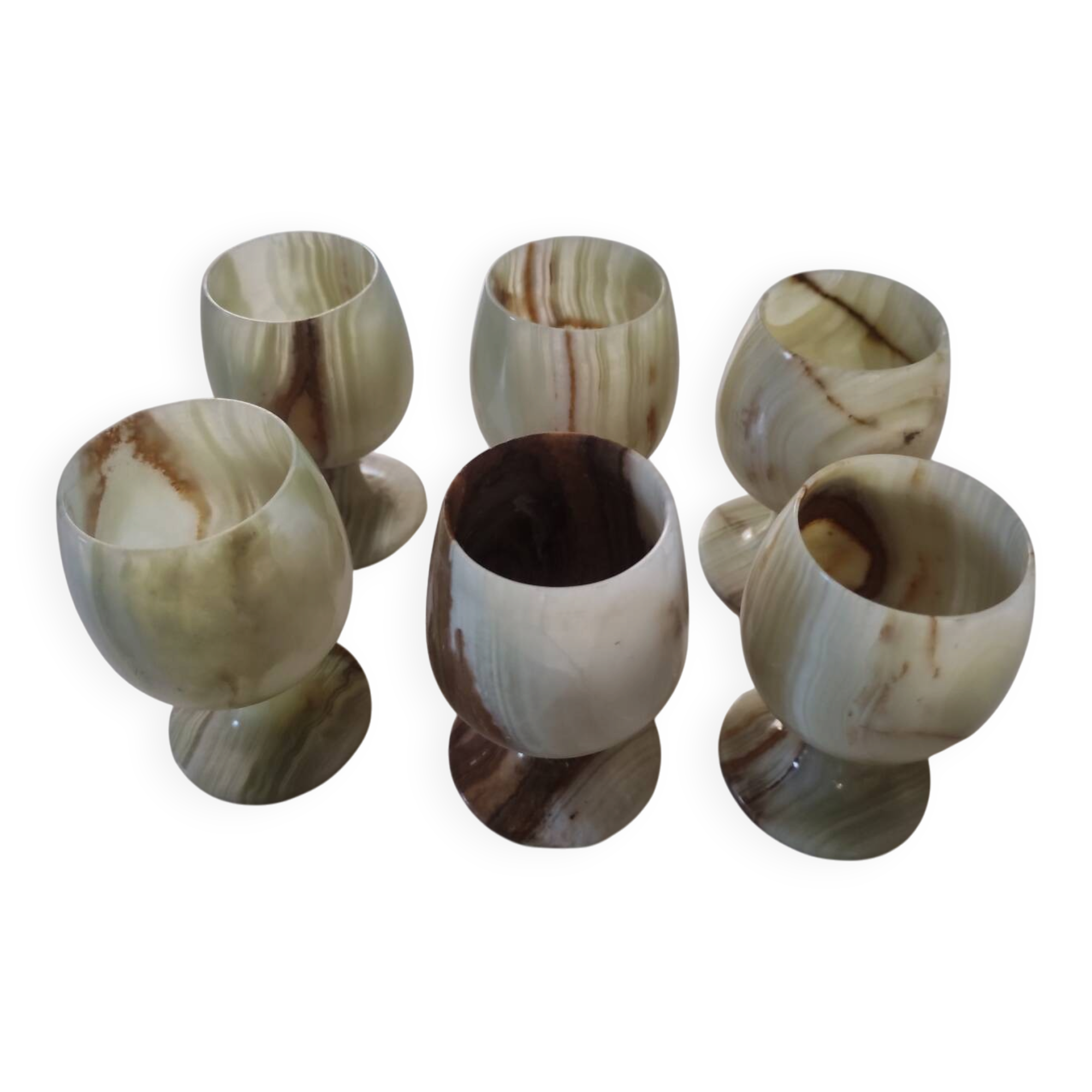 6 onyx wine glasses