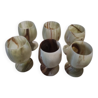 6 onyx wine glasses