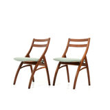 Pair of old Danish Chairs  with new Kvadrat Fabric