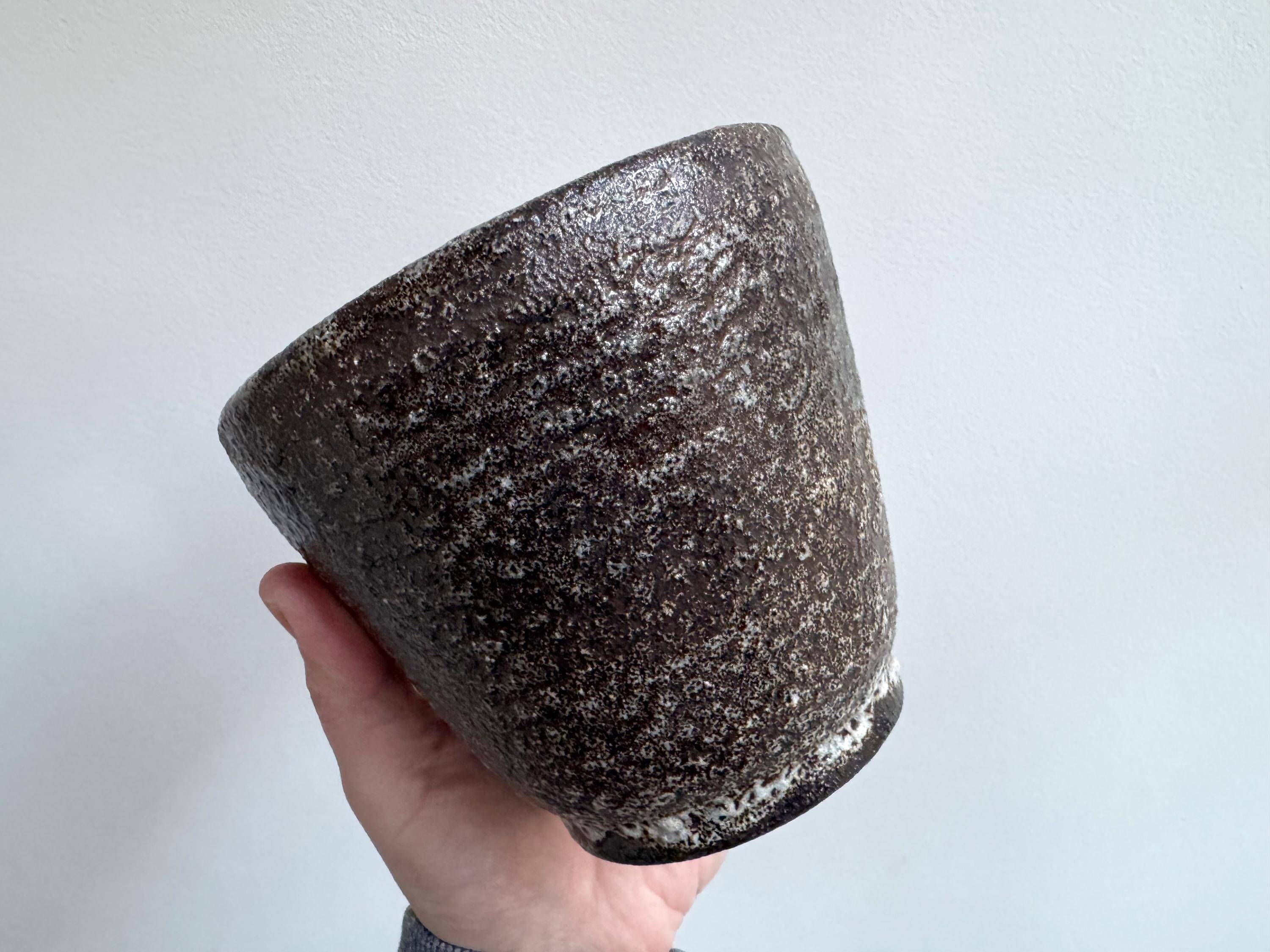 Vase en céramique à glaçure bulle du milieu du siècle