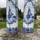 Pair of Delft vases with blue marine decoration