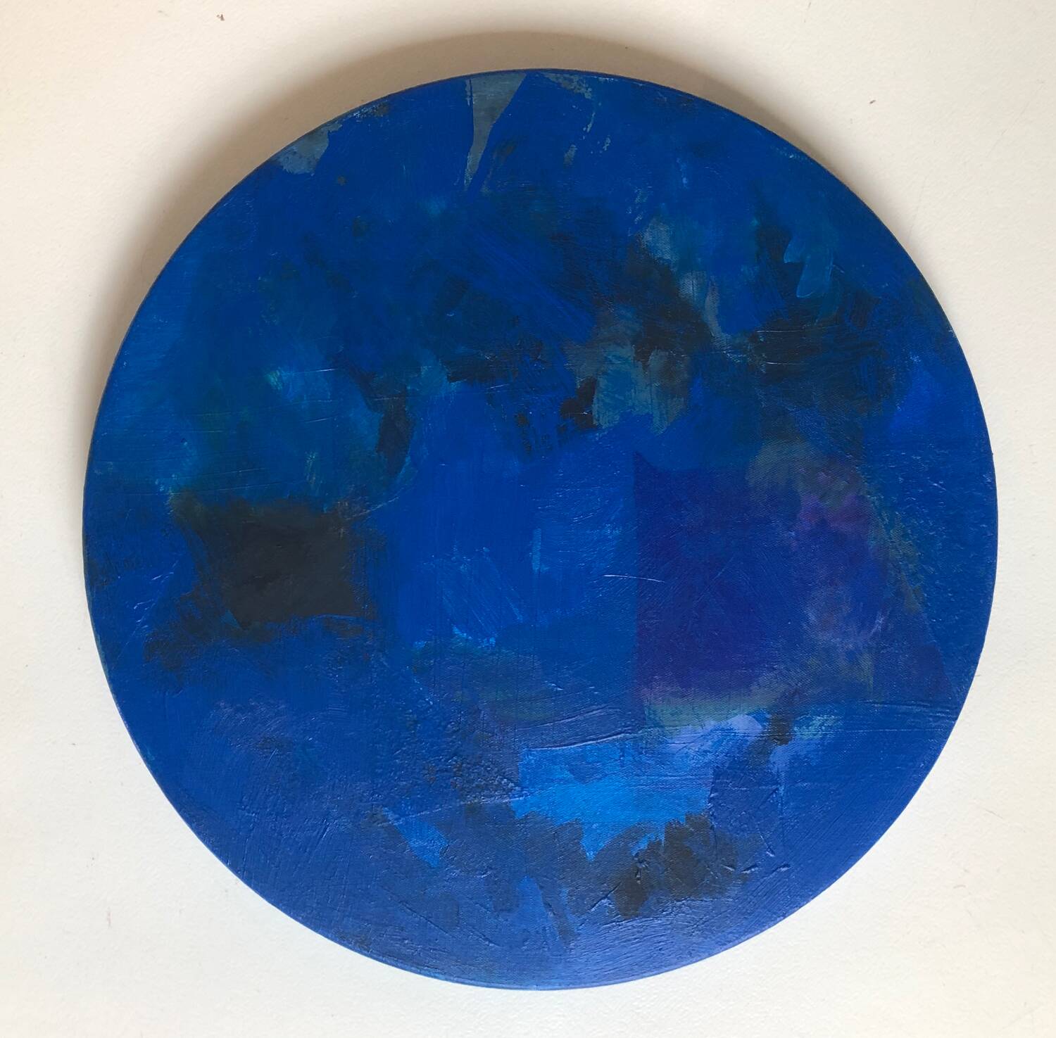 Abstract round blue painting