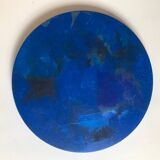 Blue round abstract painting