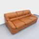 Vintage cognac camel leather canapé from the 1970s.