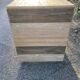 Desk in cream and blue patinated pine