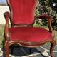 Fauteuil velours rouge