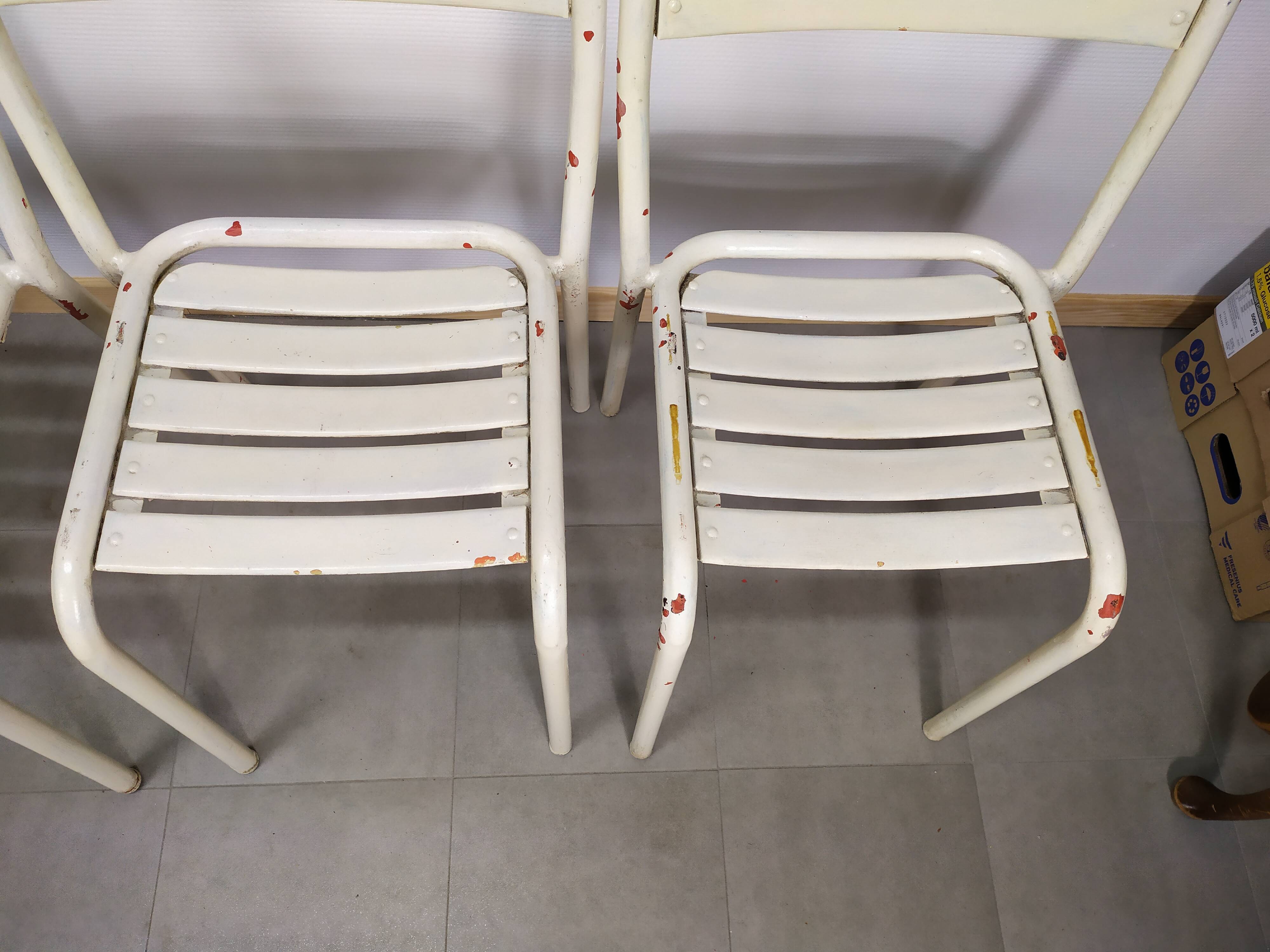 Lot of 4 chairs Tolix T2 by Xavier Pauchard 1950