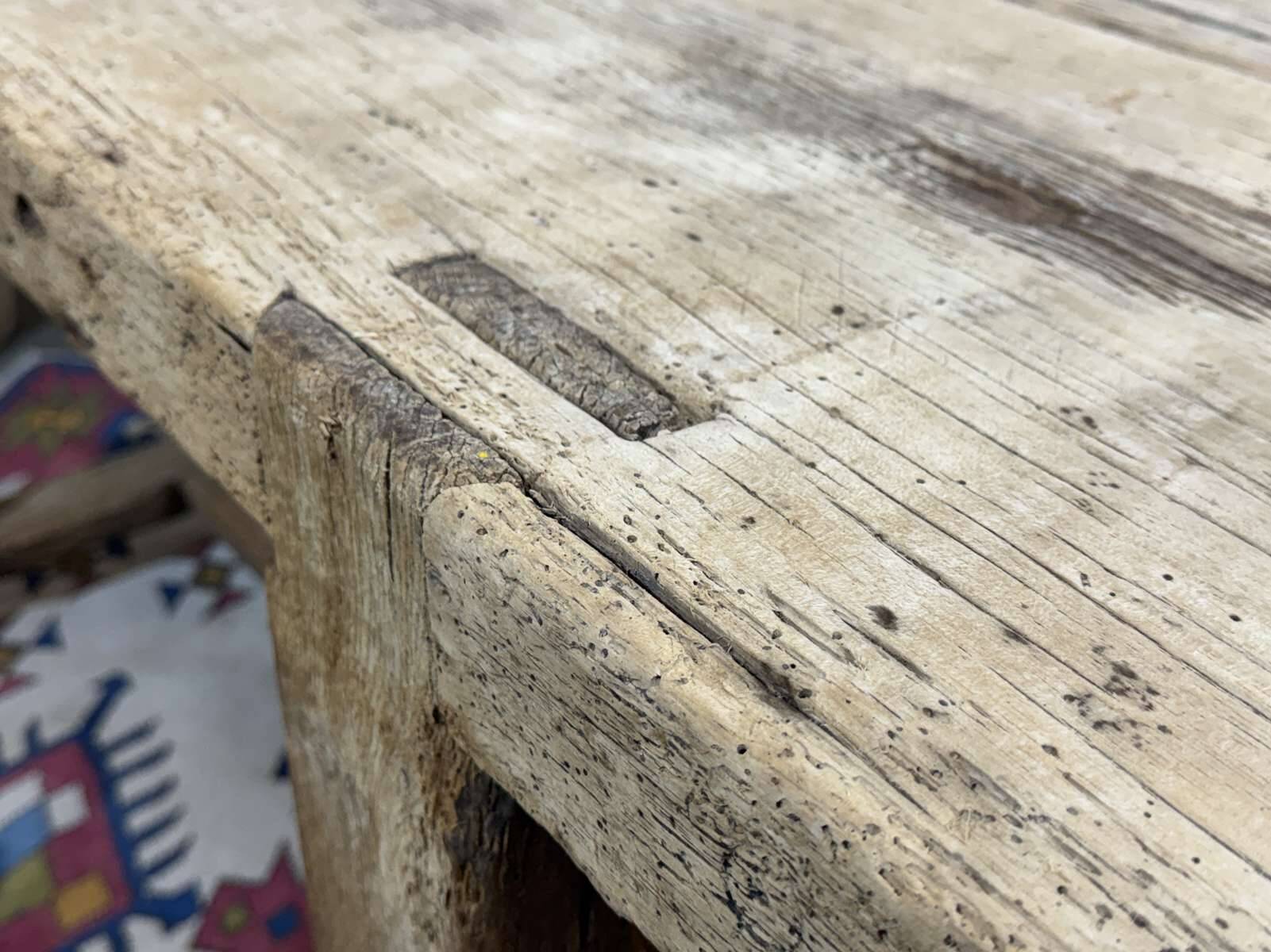 Console - raw oak carpenter's table from the 1930s